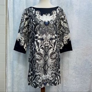 Emma Cook Silk Blend Shift Dress w 3/4 Sleeves